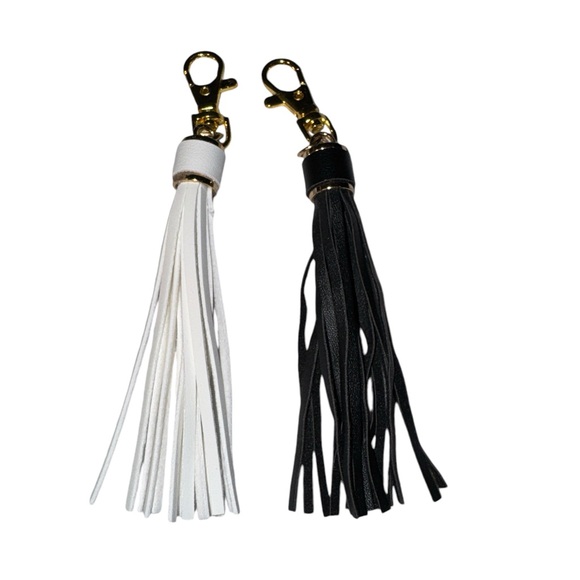 Leather Tassel for Purse With Golden Metal Caps Lobster Swivel Keychain NIP - Picture 10 of 12